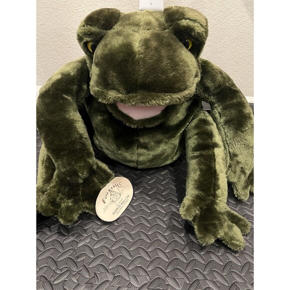 New Rare Folkmanis XL Green Bull Frog Prince Puppet w/ a...